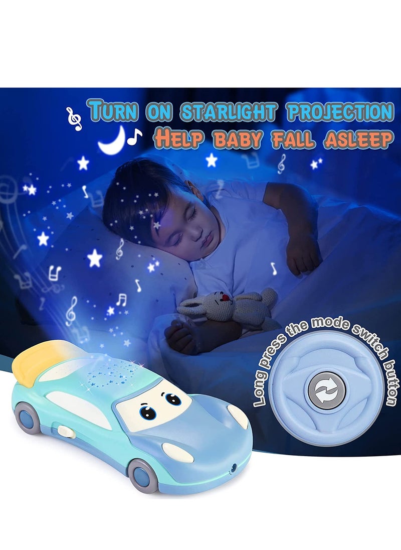 Baby Cell Phone Toy for 1 Year Old Boy, Multi Function Car Toy with Music, Star Projector, Kids Pretend Phone for Learn Call  Chat, Early Education Phone Toy for 1 2 3 Year Old Toddler Girl Boy