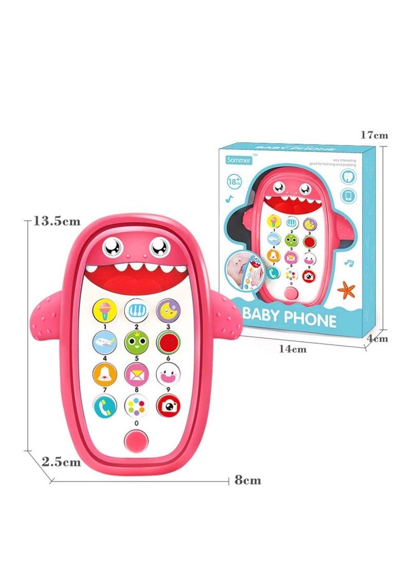 Baby Musical Toys, Teething Phone Toy for Babies   Play and Learn for Children and Toddlers, Baby Shark Phone Toys with Light and Sound, Preschool Birthday Gift for Girl Boy 18+ Months