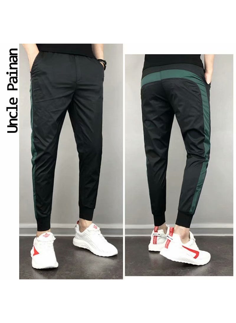 2023 Spring Mens Slim Joggers Korean Style Black