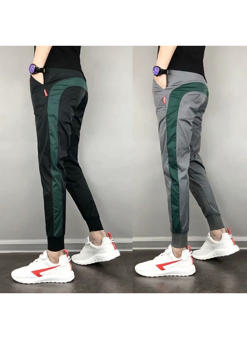 2023 Spring Mens Slim Joggers Korean Style Black