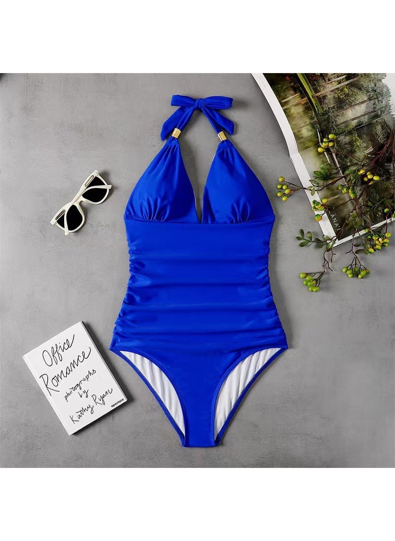 2024 Fashion One-Piece Swimsuit Conservative WomenRoyal Blue Royal Blue