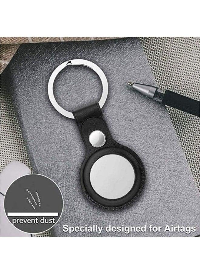 Leather Protective Case, AirTags Loop Holder Airtag Keyring Cases Air Tags Protective Cover Airtag Key Chain Loop Holders