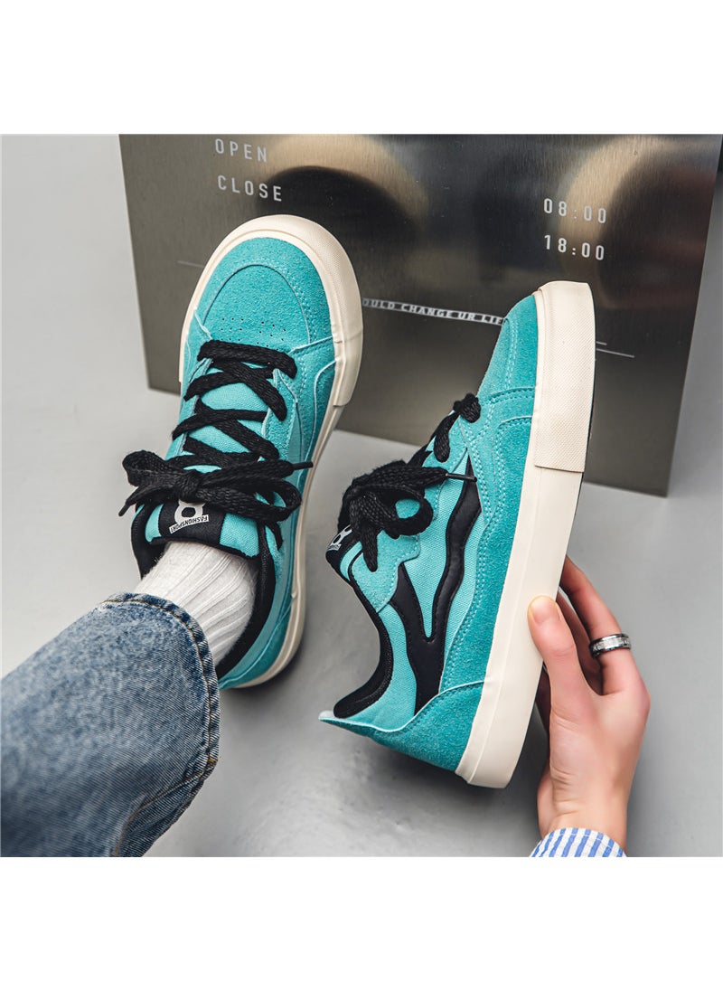 2023 Trendy Mens Skateboard Shoes Spring Korean CanvasLake Blue Lake Blue