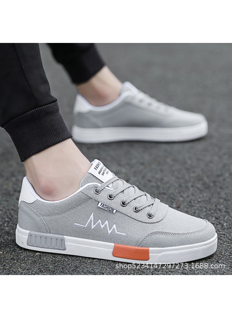 Live  Autumn New Korean Fashion Mens Shoes Casual Canvas Shoes Mens Cloth Shoes Student Board Shoes Trendy Shoes6636 Gray 6636 Gray