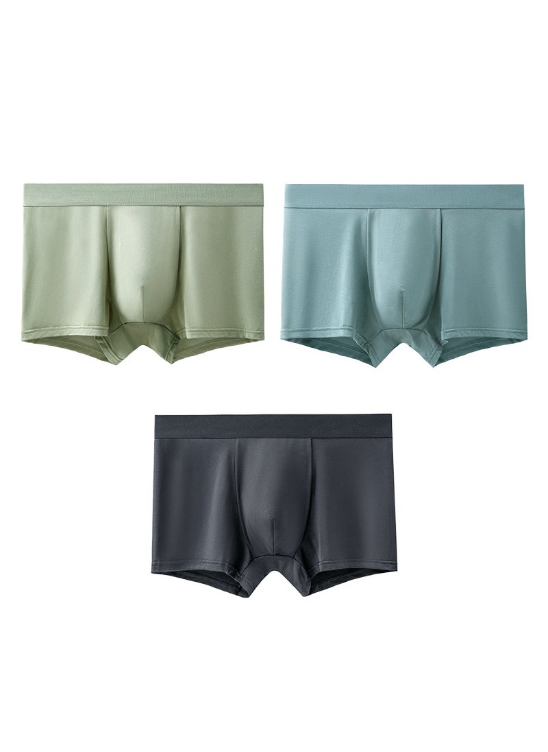 60 Lanjing modal mens underwear waist antibacterial breathable boxers Zhongshan manufacturers spot wholesaleMatcha Green + peacock blue + dark gray Matcha Green + peacock blue + dark gray