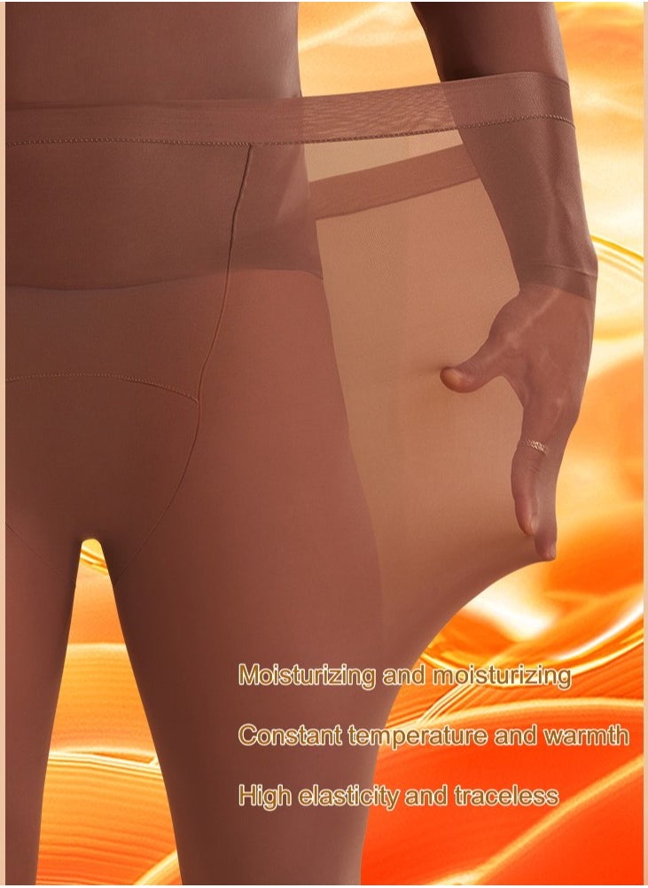 Men's Thermal Underwear Set, Ultra-Thin Invisible Anti-Static, Brown/Black