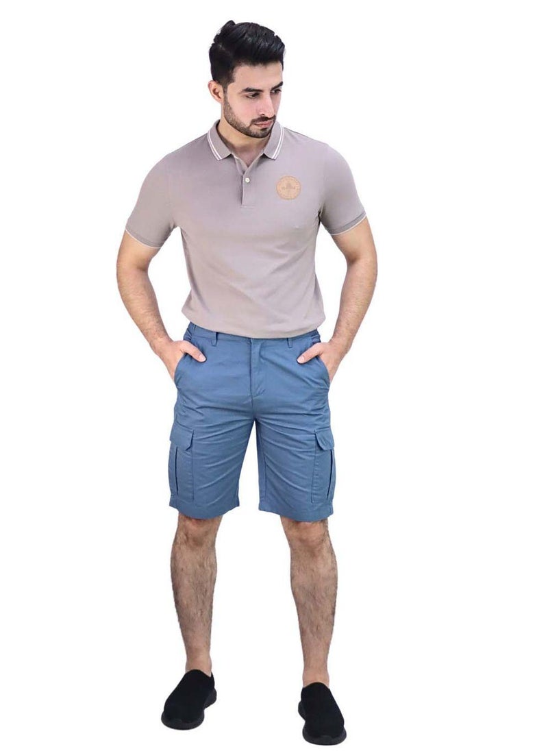 Men’s Twill Mid Rise Elastic Waist Bermuda Shorts