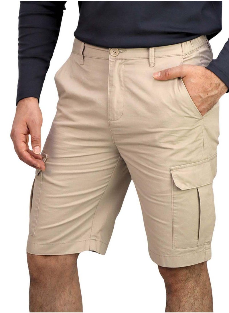 Men’s Twill Mid Rise Elastic Waist Bermuda Shorts