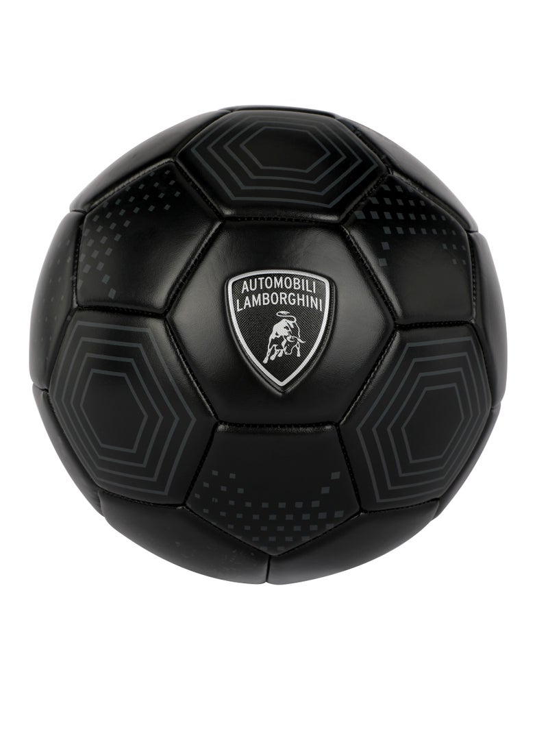 LAMBORGHINI #5 MACHINE SEWING PVC SOCCER BALL - BLACK (Size 5)