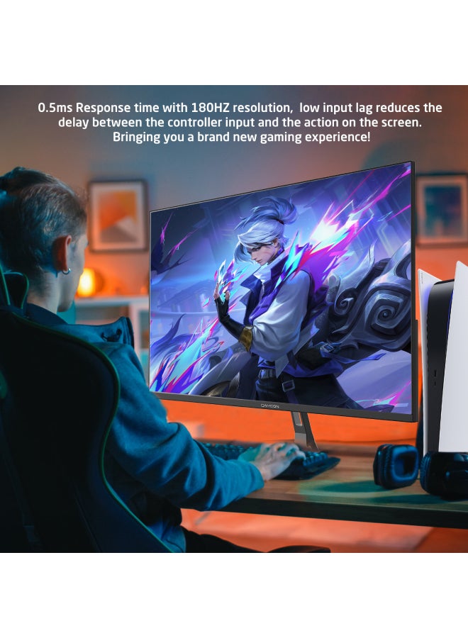 GOPS27180VA 27 inches, FHD (1920x1080) 180Hz, 0.5 ms, HDR, HDMI 2.0 Gaming Monitor - Adaptive Sync And G-Sync Compatible Fast VA Sleek Design Black