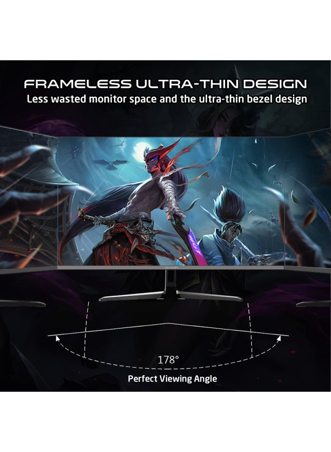 GOPS27180VA 27 inches, FHD (1920x1080) 180Hz, 0.5 ms, HDR, HDMI 2.0 Gaming Monitor - Adaptive Sync And G-Sync Compatible Fast VA Sleek Design Black