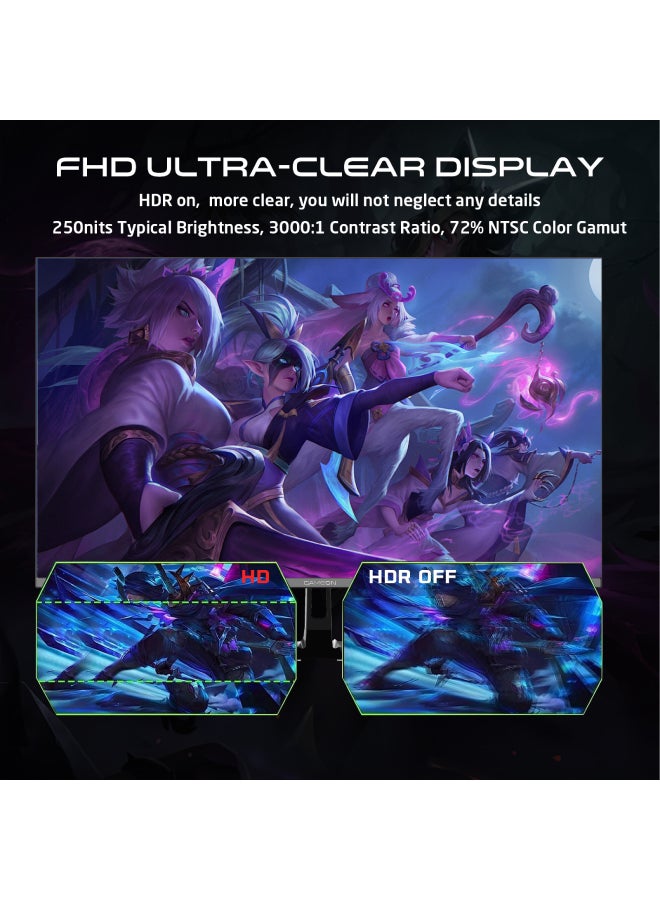 GOPS27180VA 27 inches, FHD (1920x1080) 180Hz, 0.5 ms, HDR, HDMI 2.0 Gaming Monitor - Adaptive Sync And G-Sync Compatible Fast VA Sleek Design Black