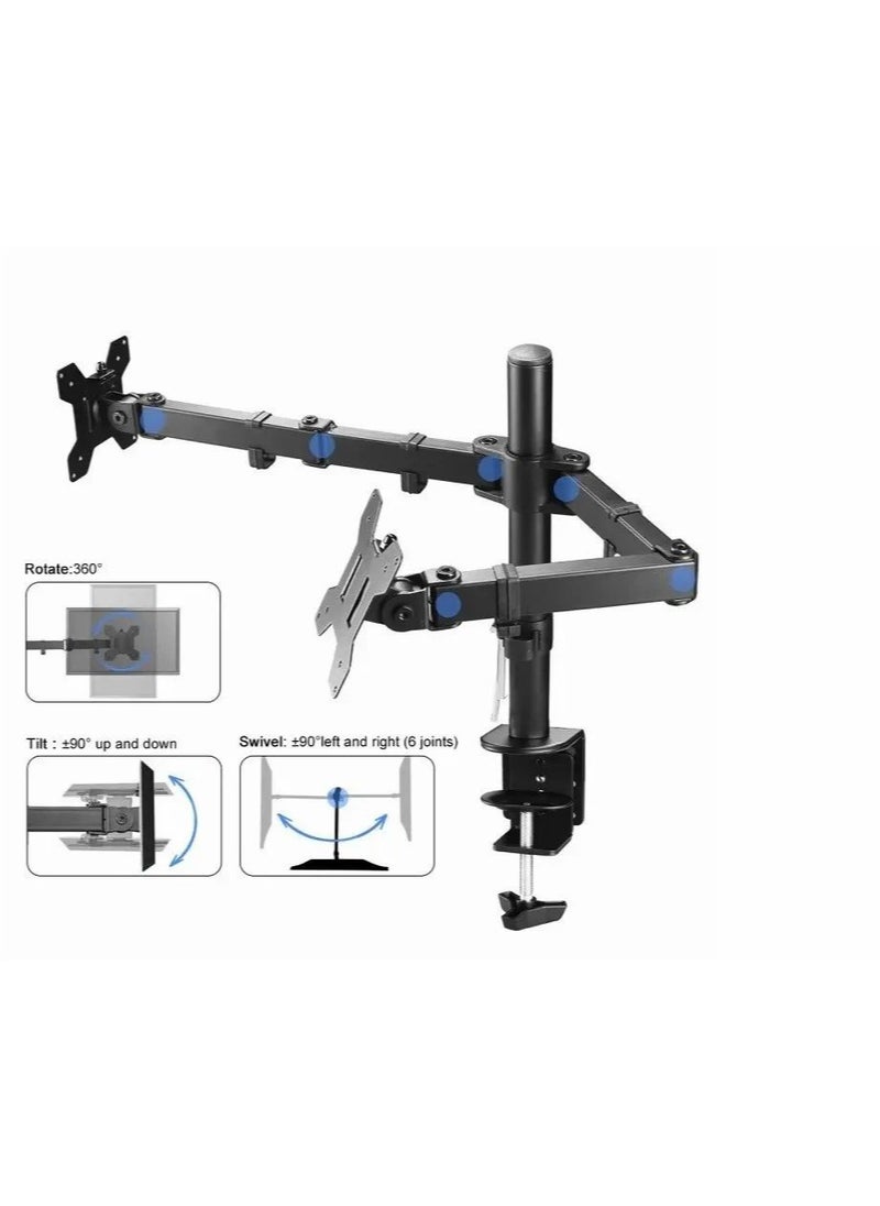 Kaloc KLC-DW220-J Dual Monitor Desk Mount Stand up to 27-Inches