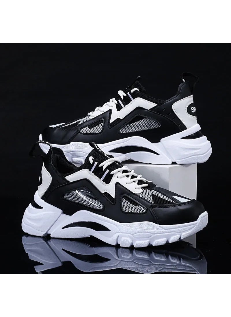 2022 Trendy Korean Mens Breathable SneakersBlack Black