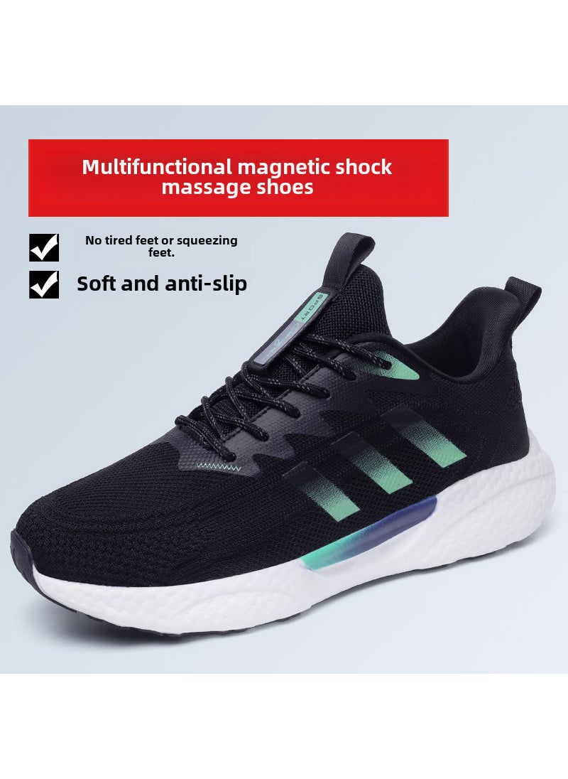 Spring Magnetic Vibration Shoes Unisex MassageBlack Black