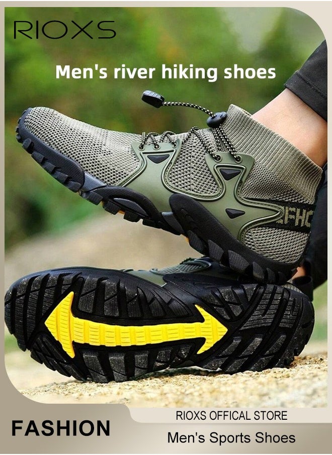 Men's Sports Shoes,Outdoor Non-Slip Trail Running Shoes,Breathable Athletic Sneakers,Trekking Shoes,Hiking Trainers For Men,Lightweight Trail Running Shoes,Climbing Walking Fitness Jogging Sock Sneakers