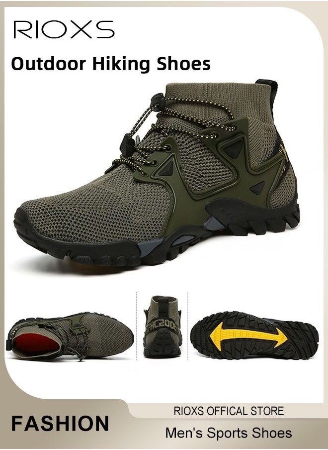 Men's Sports Shoes,Outdoor Non-Slip Trail Running Shoes,Breathable Athletic Sneakers,Trekking Shoes,Hiking Trainers For Men,Lightweight Trail Running Shoes,Climbing Walking Fitness Jogging Sock Sneakers