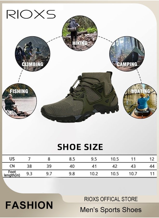 Men's Sports Shoes,Outdoor Non-Slip Trail Running Shoes,Breathable Athletic Sneakers,Trekking Shoes,Hiking Trainers For Men,Lightweight Trail Running Shoes,Climbing Walking Fitness Jogging Sock Sneakers