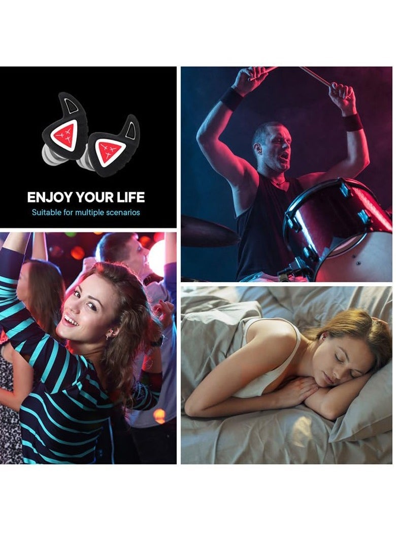Ear Plugs, Sleeping Noise Cancelling Reusable Comfortable Silicone Earplugs, High Fidelity Reusable Silicone Noise Cancelling Earplugs for Swimming, for Music Festivals, DJs