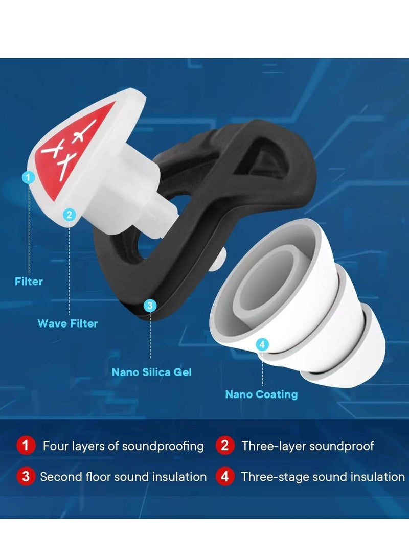 Ear Plugs, Sleeping Noise Cancelling Reusable Comfortable Silicone Earplugs, High Fidelity Reusable Silicone Noise Cancelling Earplugs for Swimming, for Music Festivals, DJs
