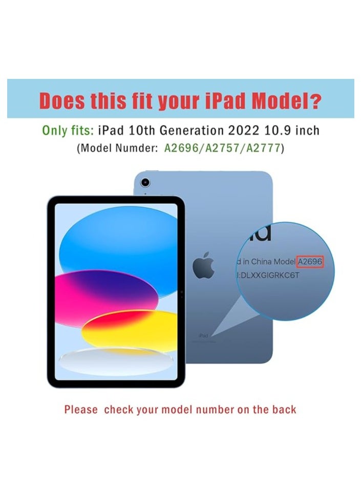 2 Pack Screen Protector for iPad 10th Generation + 2 Pack Camera Lens Protector Matching iPad Colors, Tempered Glass Film for iPad 10 10.9 2022 -Blue