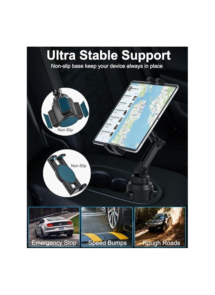 Holder Car Tablet Mount, iPad Mount Holder for Car/Truck, 360° Rotation Adjustable Universal Tablet Stand Cradle Compatible with iPad Pro Air Mini, Galaxy Tabs, Cell Phones, 4-12.9