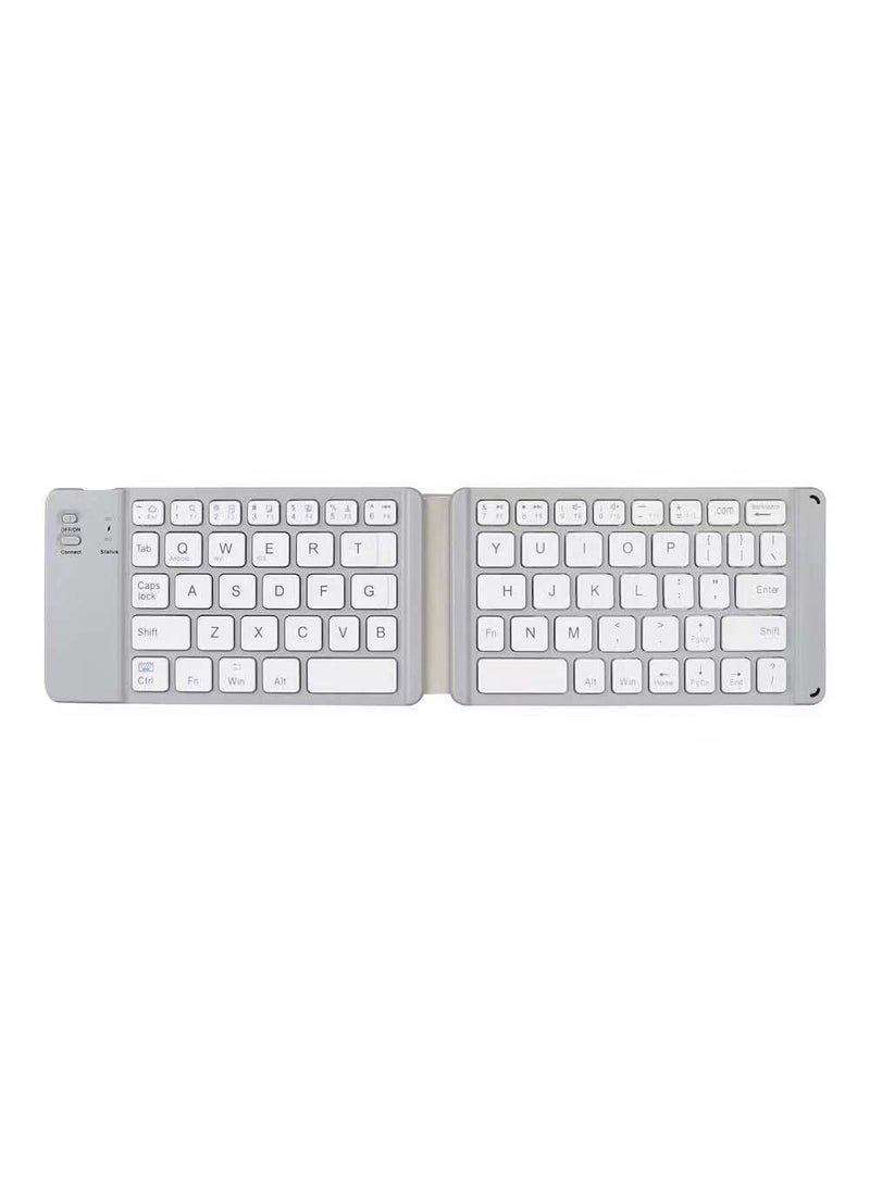 Portable lightweight wireless mini two folding Bluetooth keyboard BT18 mobile phone tablet computer office three system Universal BT18 White