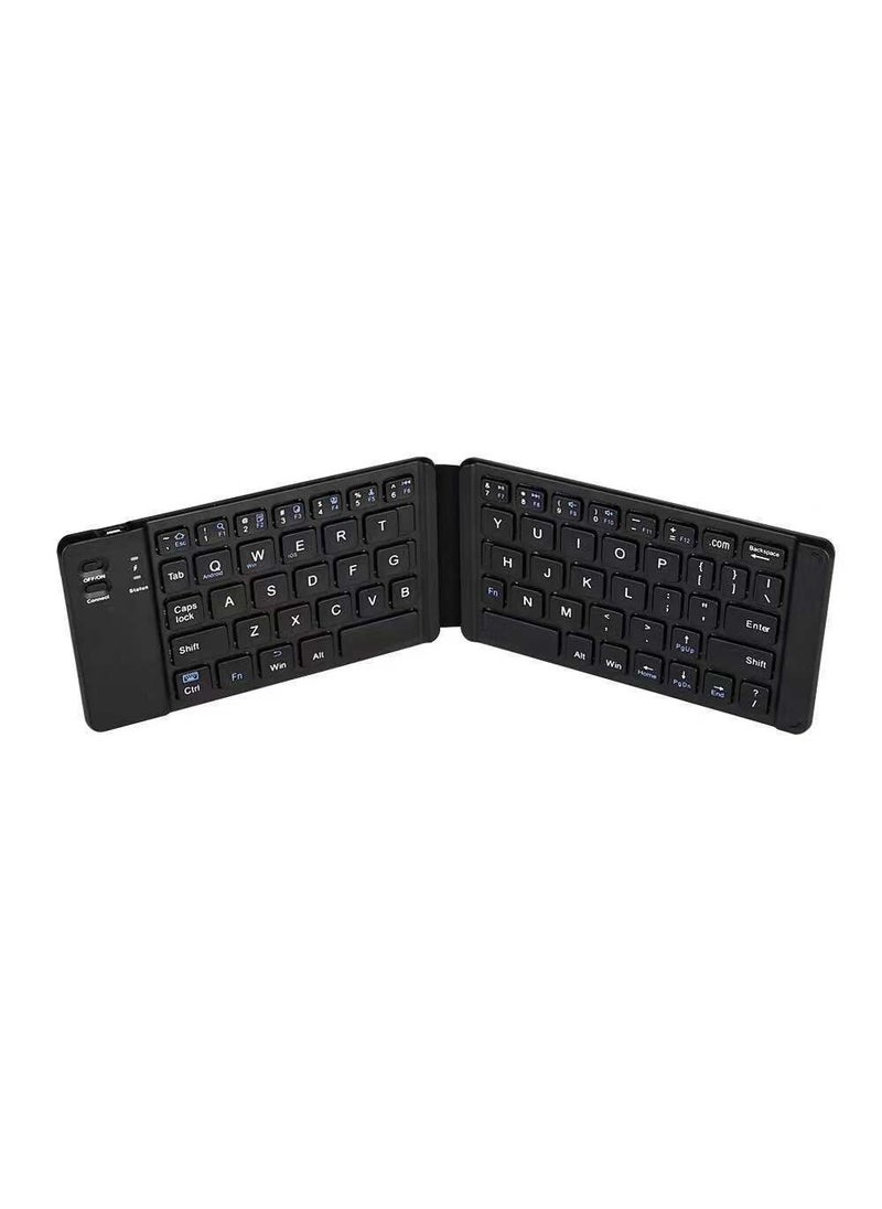 Portable lightweight wireless mini two folding Bluetooth keyboard BT18 mobile phone tablet computer office three system Universal BT18 Black