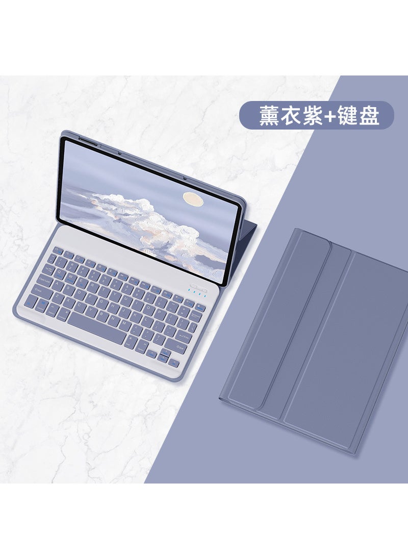 Spanish Bluetooth Keyboard Case for iPad 9/8/Air3 10.5 Lavender purple + square keyboard