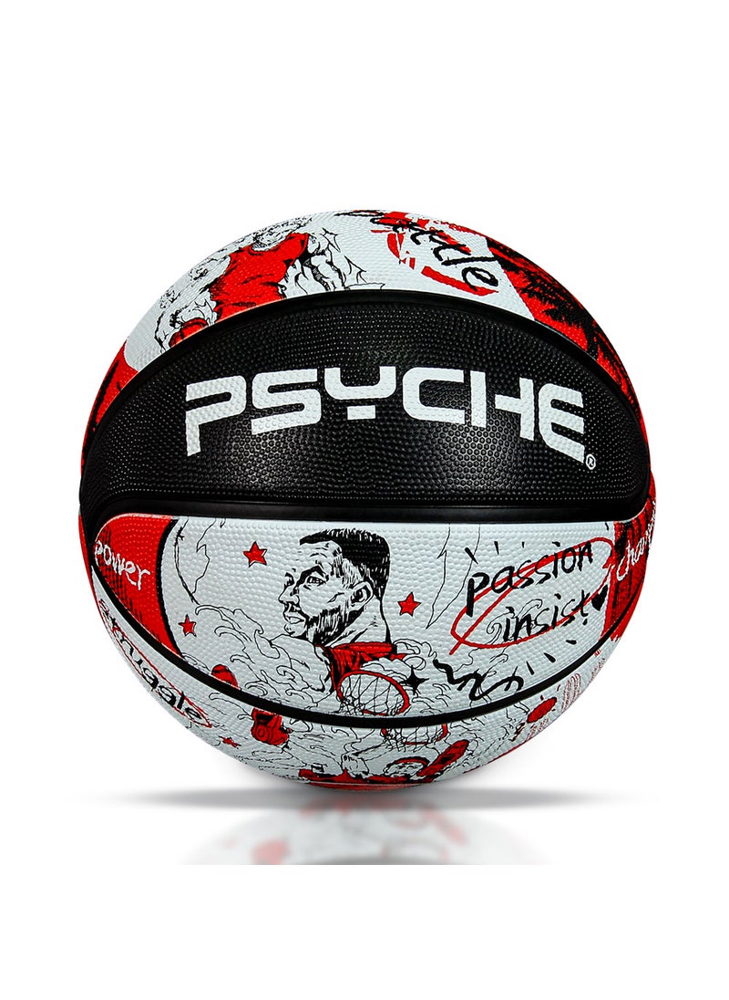 PSYCHE Kids Basketball Size 3/5/7 Durable Rubber Basketball Fire