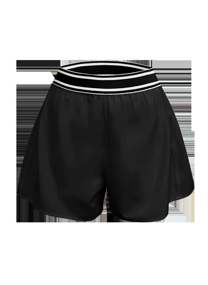 High-Waist Anti-Glare Running ShortsBlack Shorts Black Shorts