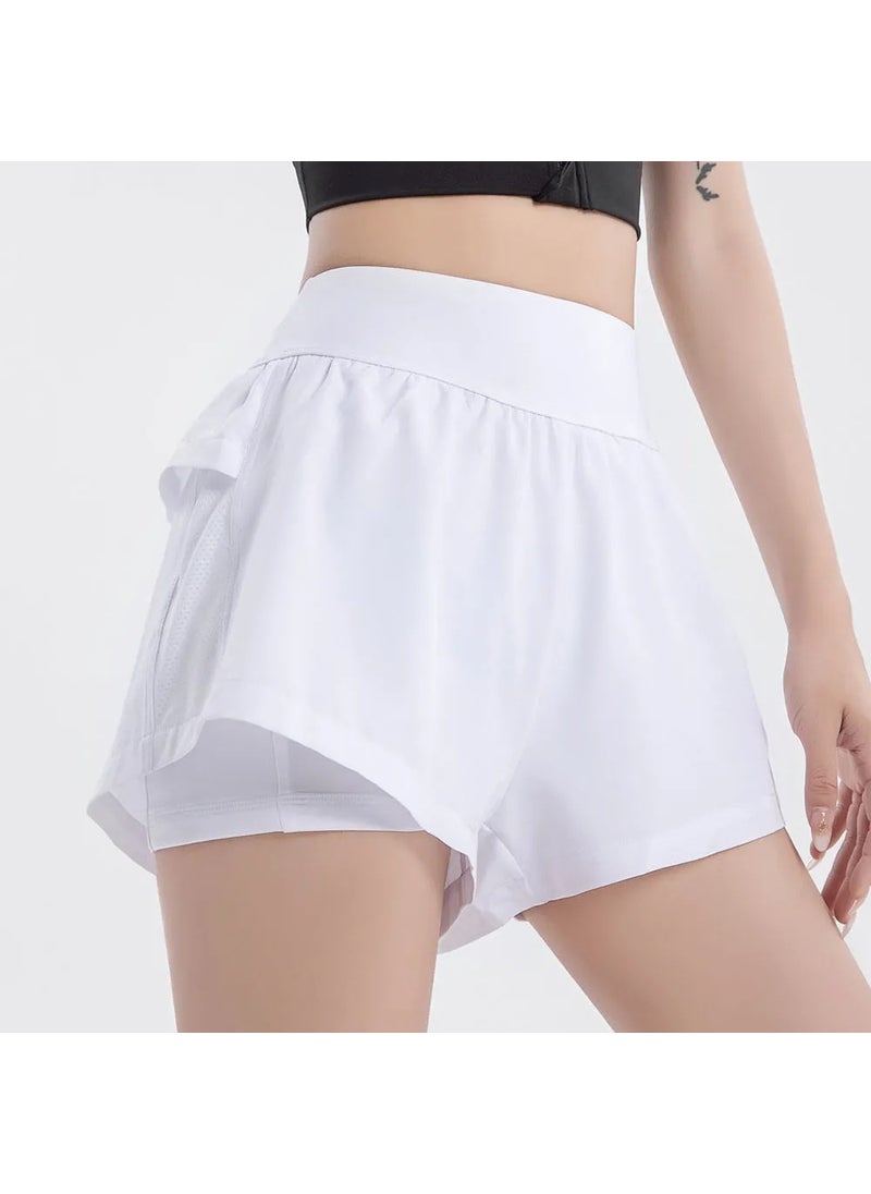 High Waist Slimming Yoga Shorts Breathable Quick-Dry225# White 225# White