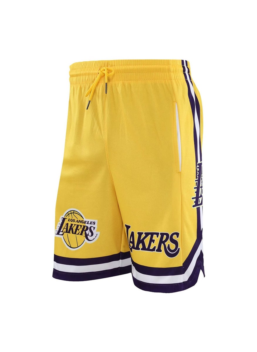 Spot American New Lakers Basketball Shorts Breathable Quick-Dry Mens American Sports Training Pants Quarter Pants Summer WomenSY840 yellow SY840 yellow