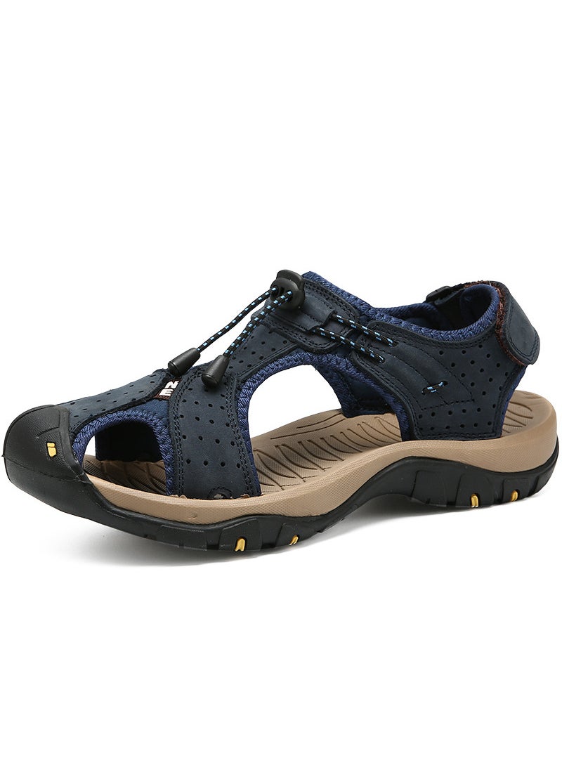 Explosions Supply Summer New Breathable Baotou Beach Shoes Trendy Mens Sandals Mens Shoes Large Size Wholesale7236 Blue 7236 Blue