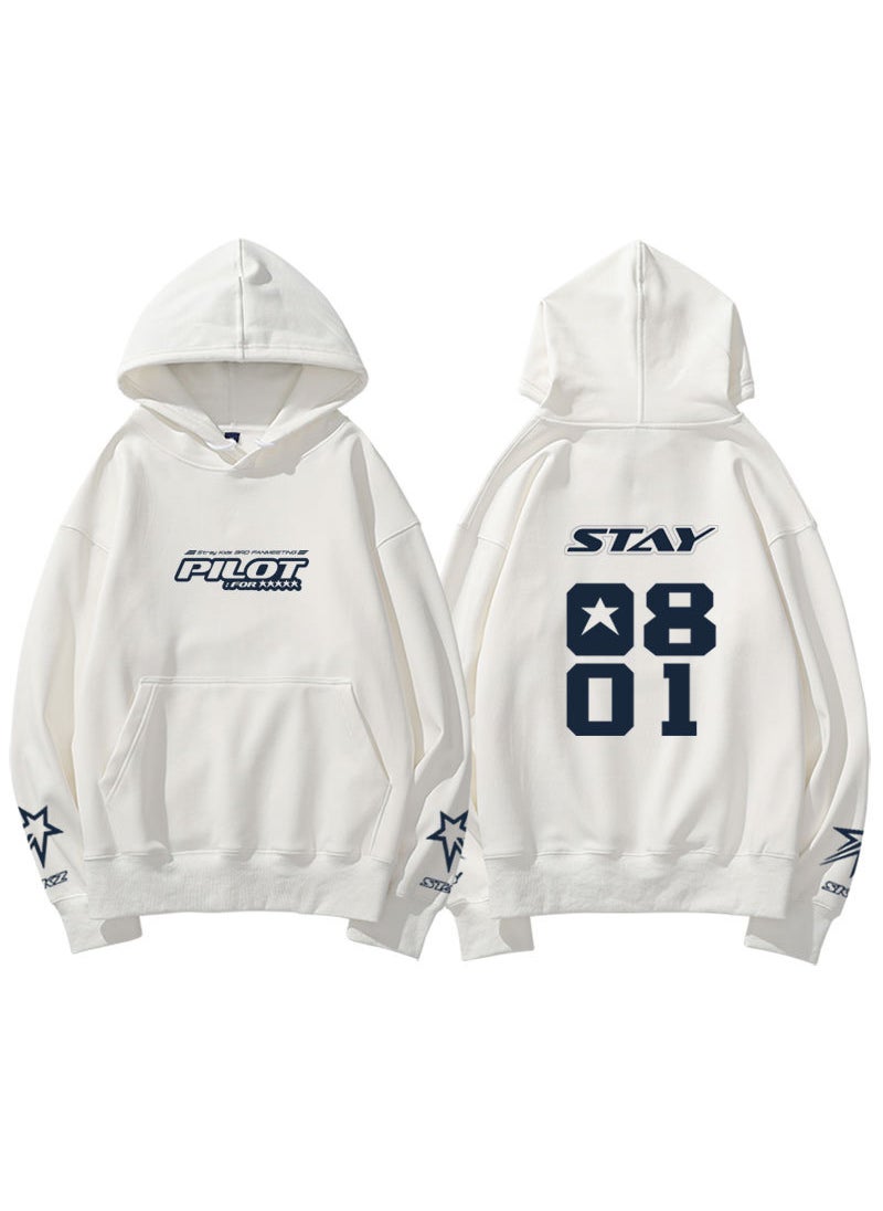 Stray Kids 3RD FM 5STAR Hoodie Sweatshirt White thin