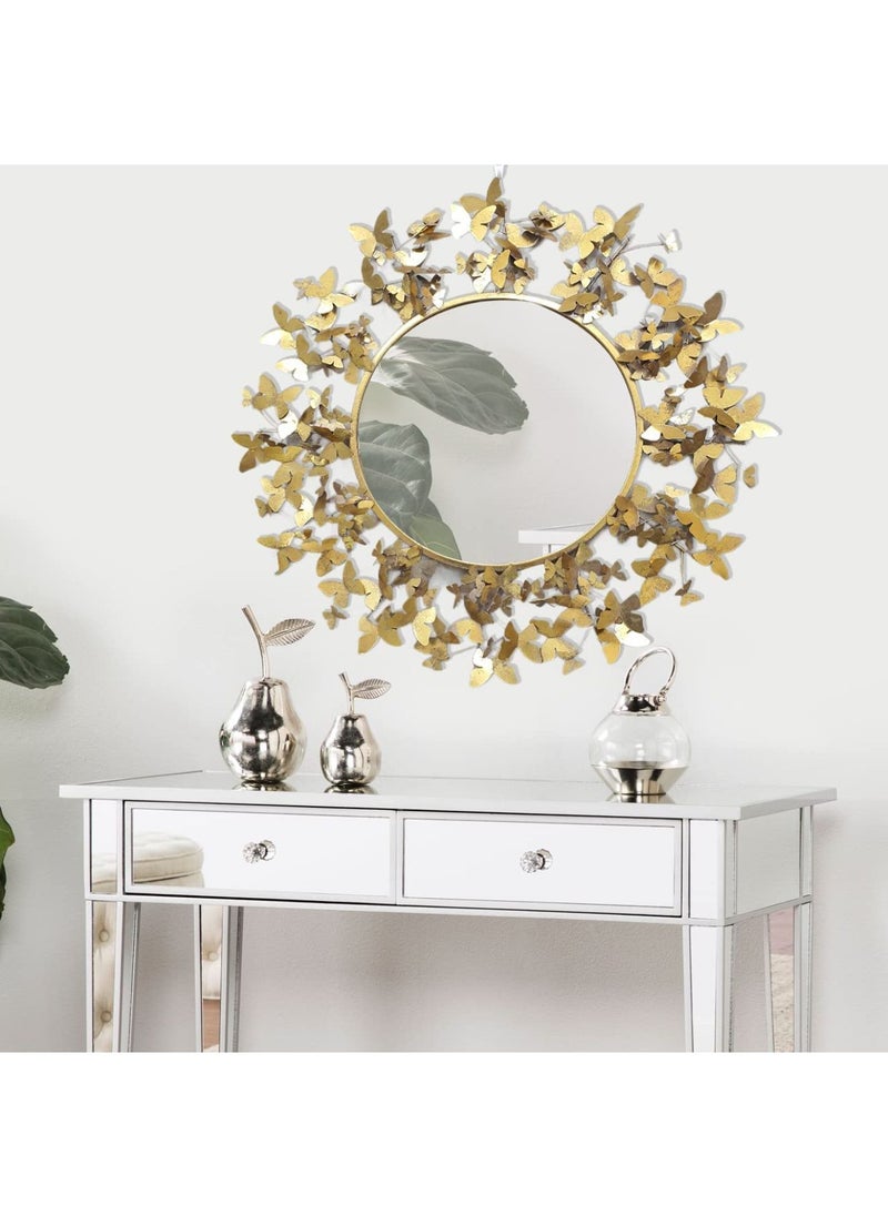 Decorhills Fancy Wall Mounted Gold Colour Decorative Vintage Style Mirror Flower Shape 80x80Cm (81173)