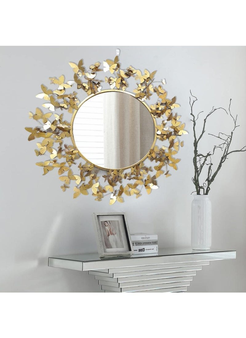 Decorhills Fancy Wall Mounted Gold Colour Decorative Vintage Style Mirror Flower Shape 80x80Cm (81173)