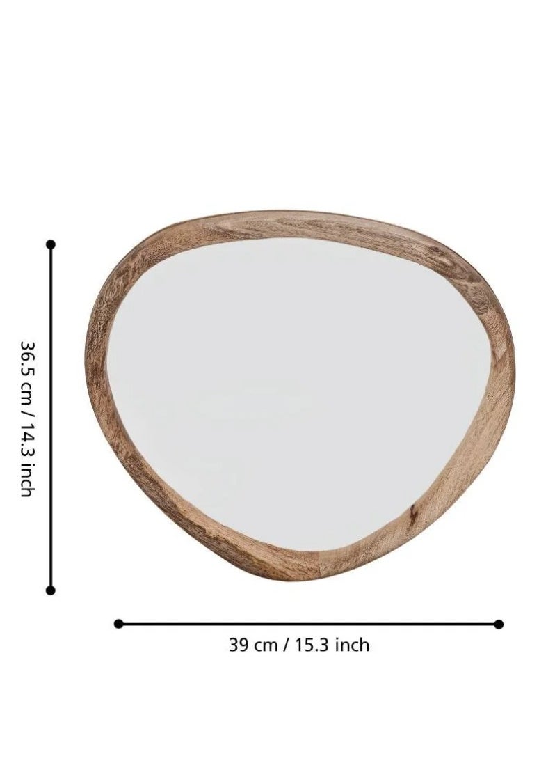 Bani Decorative Mirror with Wooden Frame - 39 cm