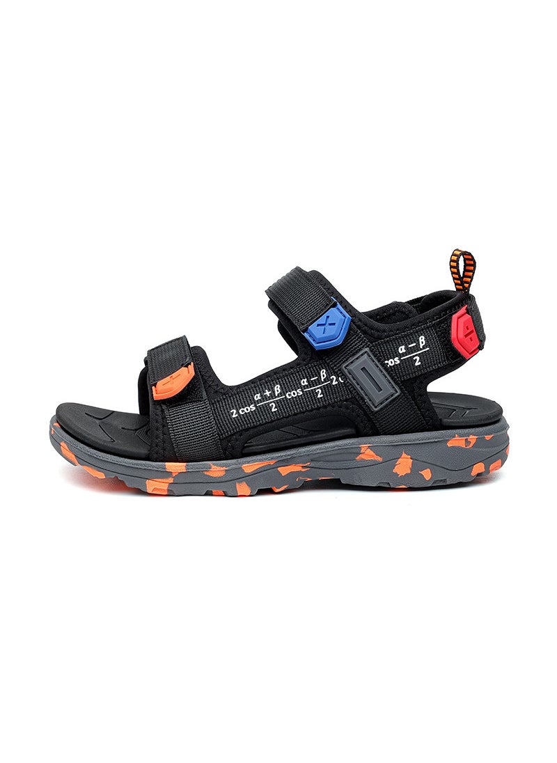 2024 Spring Summer Kids Sandals Lightweight Velcro Boys Beach ShoesBlack Black