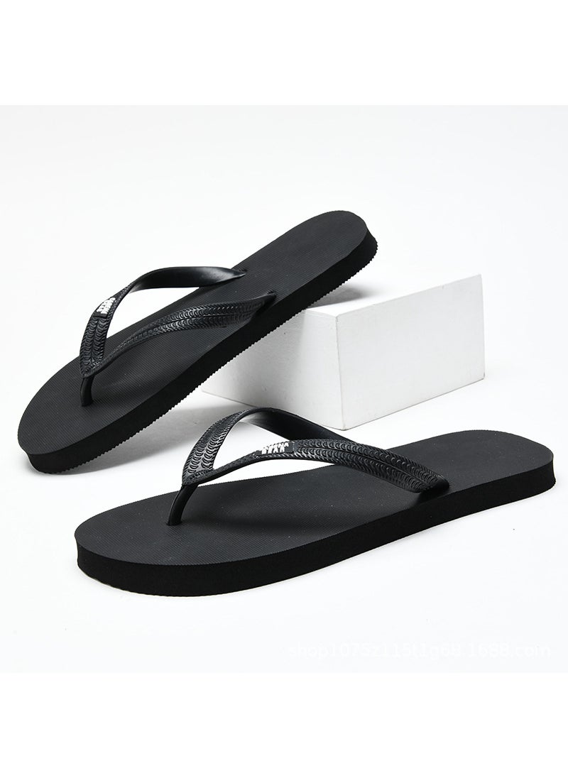 2024 Summer Mens Flip Flops Lightweight Non-SlipBlack Black