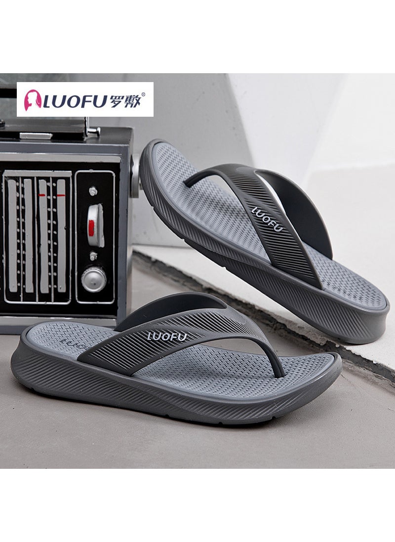 Mens Comfort Sandals Slip-Resistant Summer Flip-FlopsGray Gray