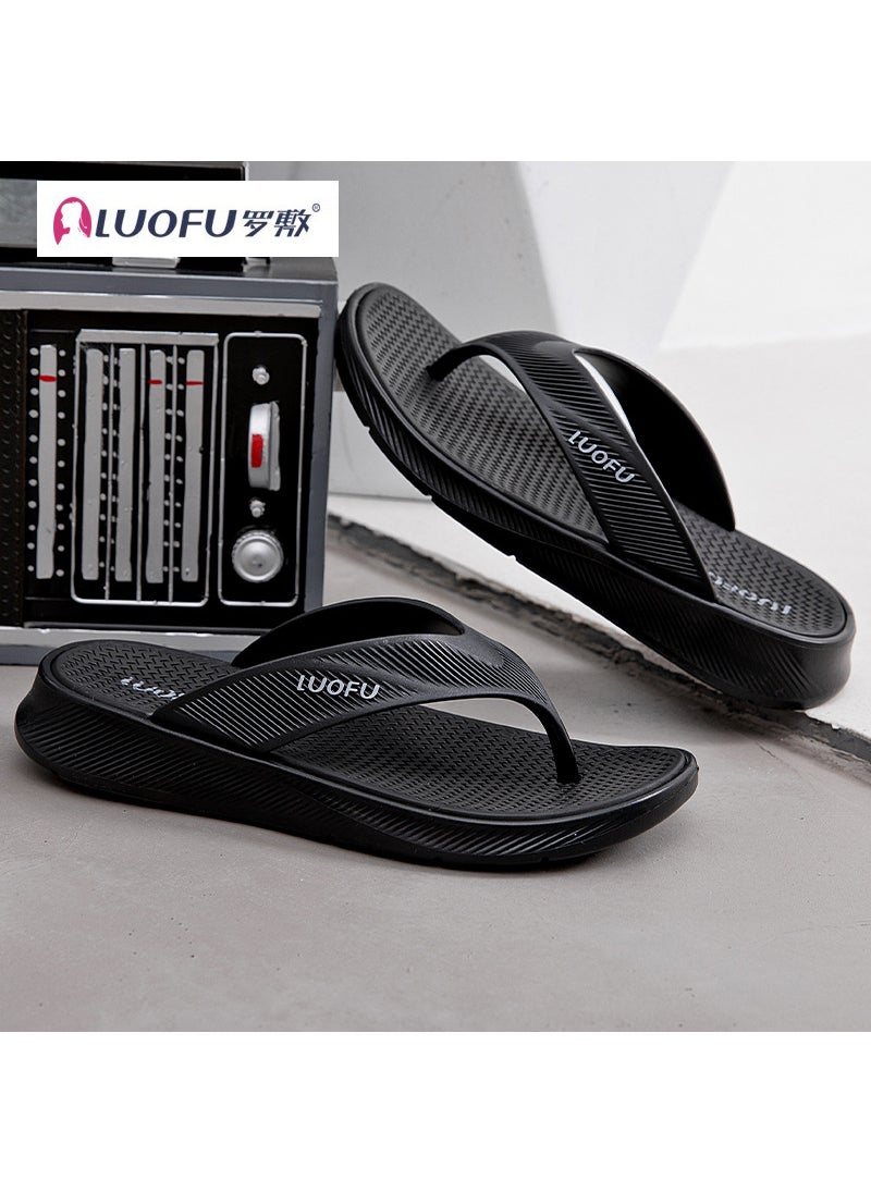 Mens Comfort Sandals Slip-Resistant Summer Flip-FlopsBlack Black