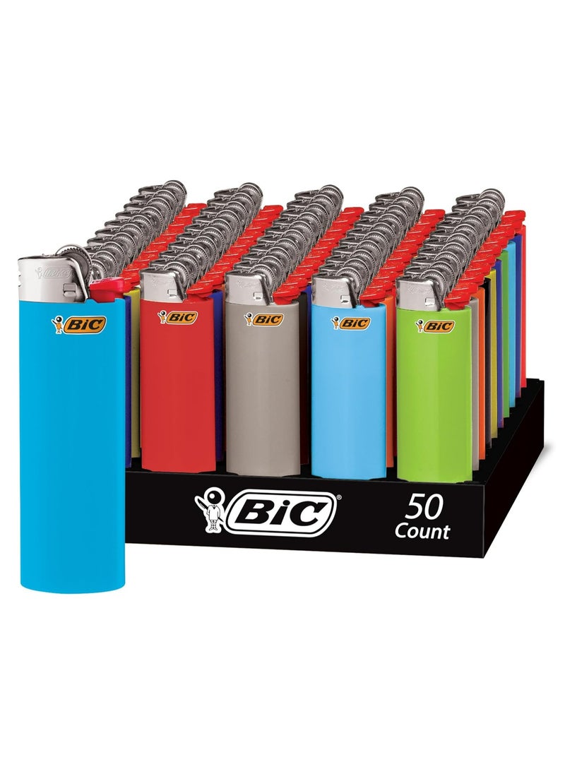 BIC MAXI J6 Pocket Lighter – Pack of 50 Reliable and Long-Lasting Lighters