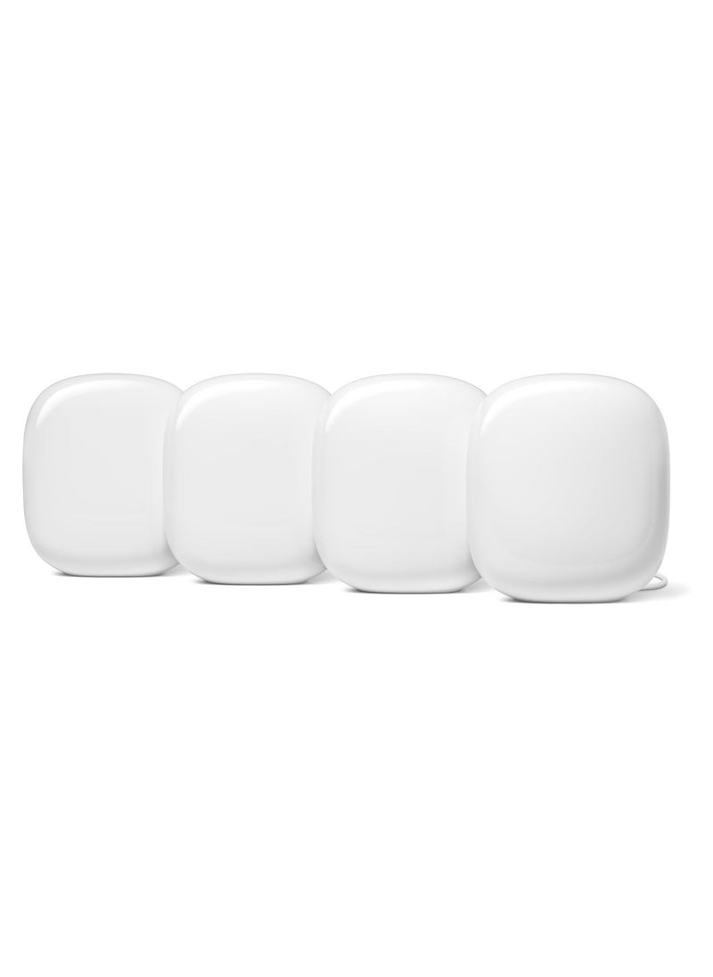 Google Nest Wifi Pro, tri-band Wi-Fi 6E Gigabit Mesh System, 4-pack (Snow)