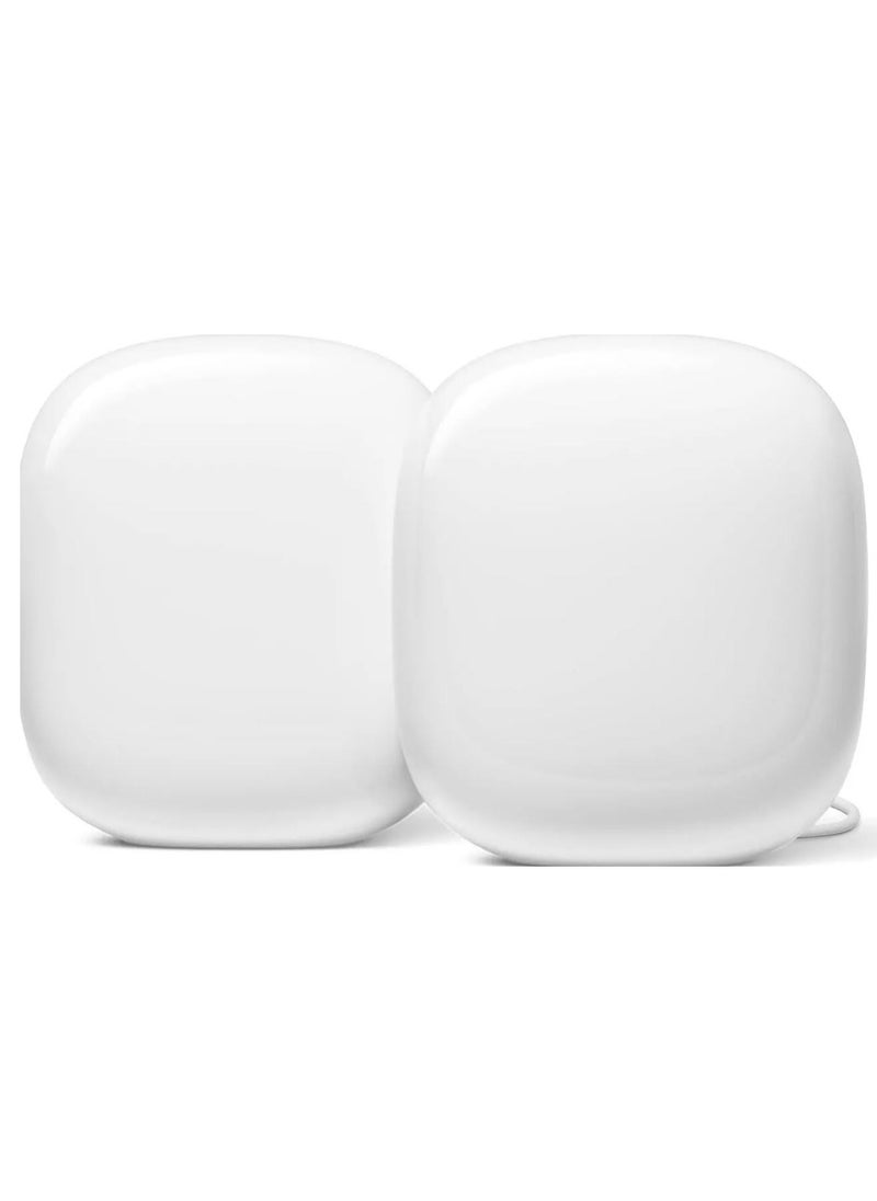 Google Nest Wifi Pro AXE5400 5.4Gbps Wireless Router - White, 2 Pack (GA03689-US)