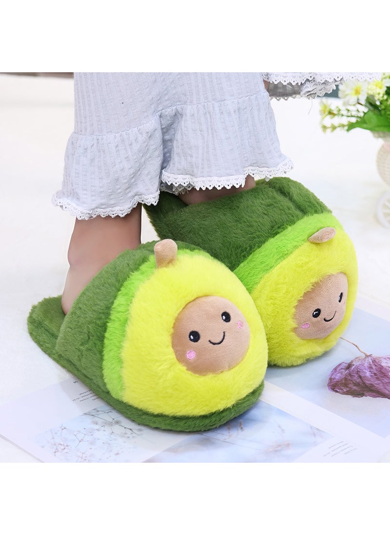 New Winter Warm Avocado Slippers Plush HomeGreen Green