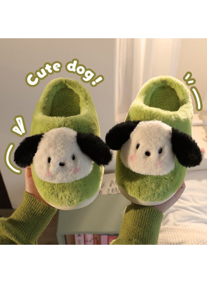 New Pacha Dog Plush Slippers Non-Slip Thick Sole2023/Pacha puppy [cotton mop] Green 2023/Pacha puppy [cotton mop] Green