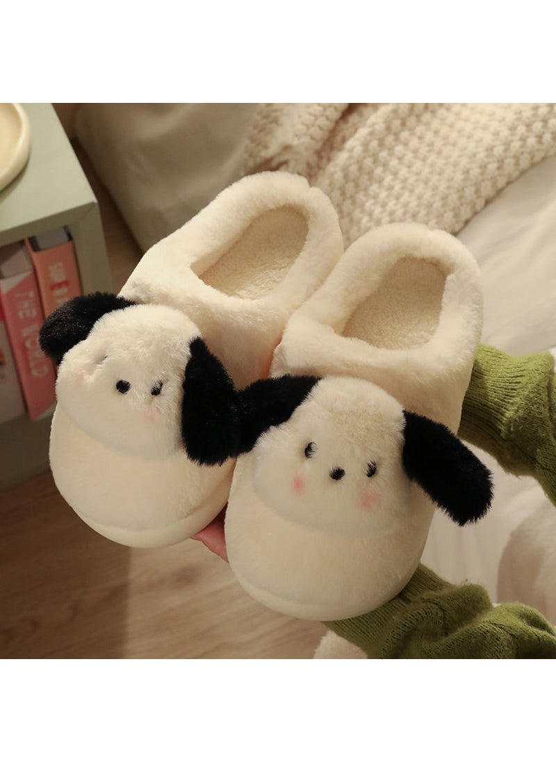 New Pacha Dog Plush Slippers Non-Slip Thick Sole2023/Pacha puppy [cotton mop] Pure White 2023/Pacha puppy [cotton mop] Pure White