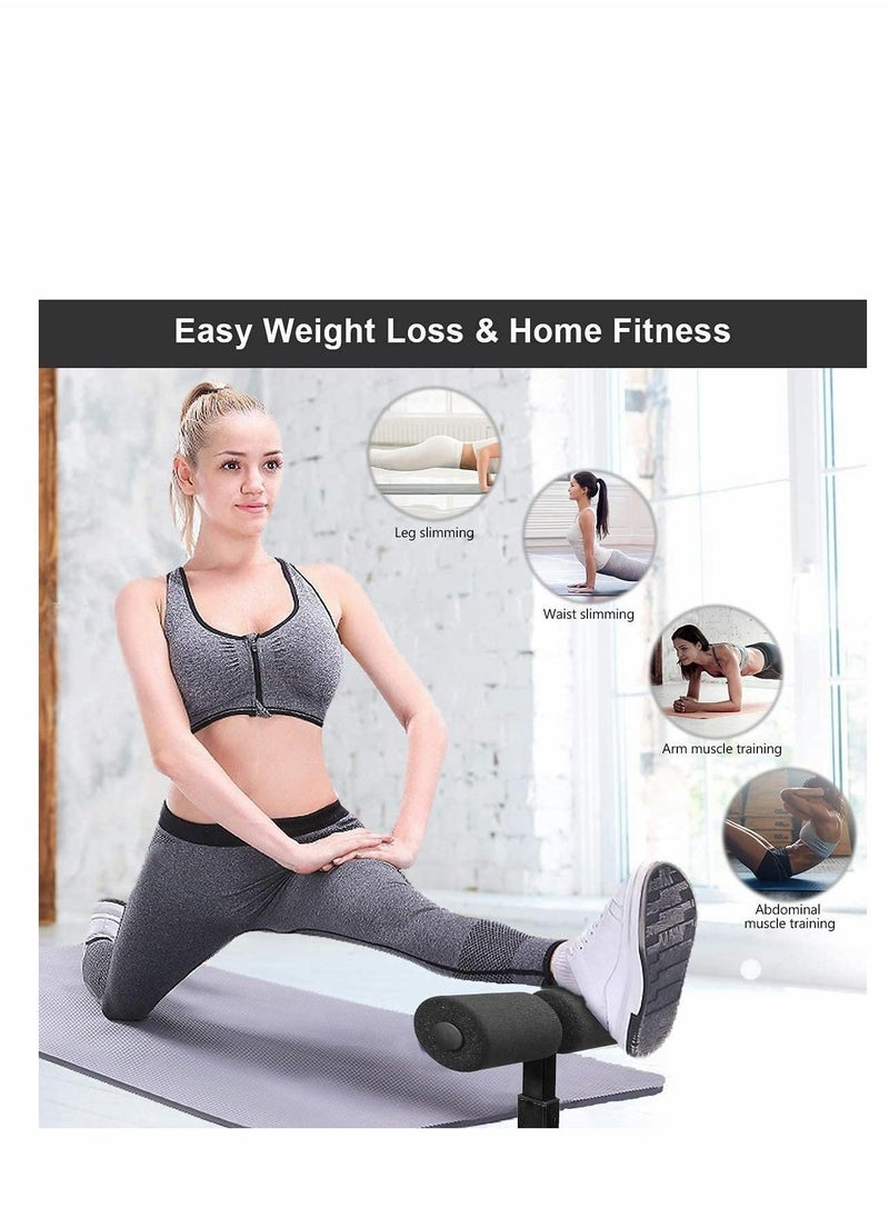 Sit Up Equipment, Portable Sit Up Floor Bar, Household Fitness Equipment Suction Cup Sit-up Aid for Body Stretching Muscle Exercise Black