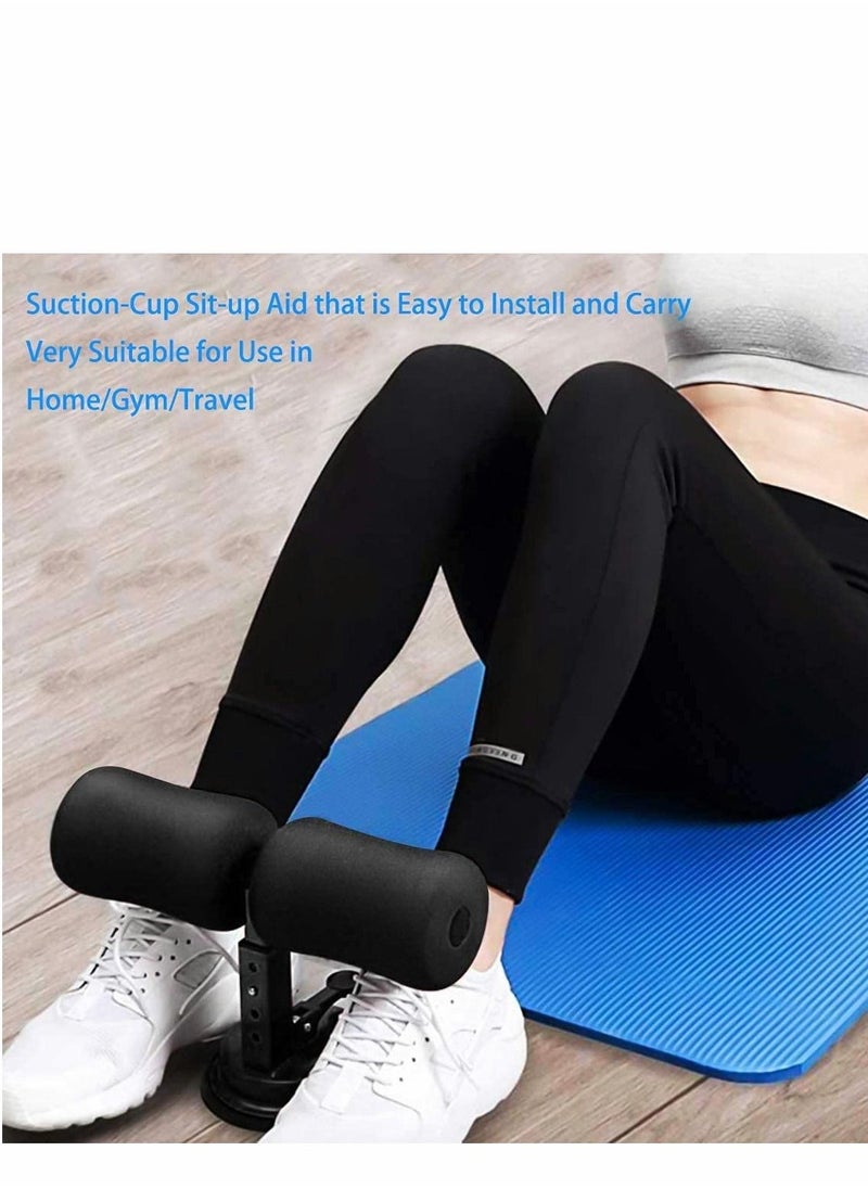 Sit Up Equipment, Portable Sit Up Floor Bar, Household Fitness Equipment Suction Cup Sit-up Aid for Body Stretching Muscle Exercise Black